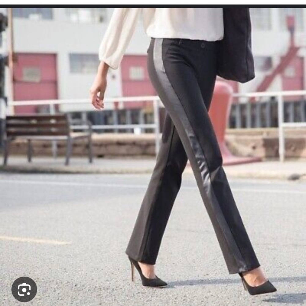 Betabrand Tuxedo Stripe Ponte Knit Straight Leg Yoga Pants Sz SMALL NWOT